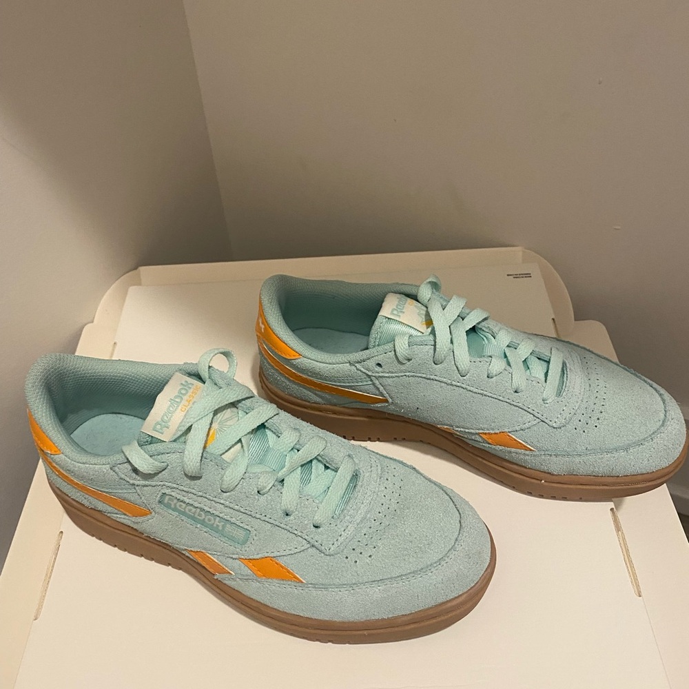 Reebok turquoise Sneakers with Orange Highlights